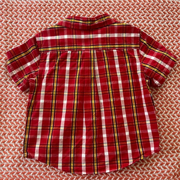 Lot of 3 plaid short sleeved button-down collared shirt for 18-24 months - Picture 3 of 10